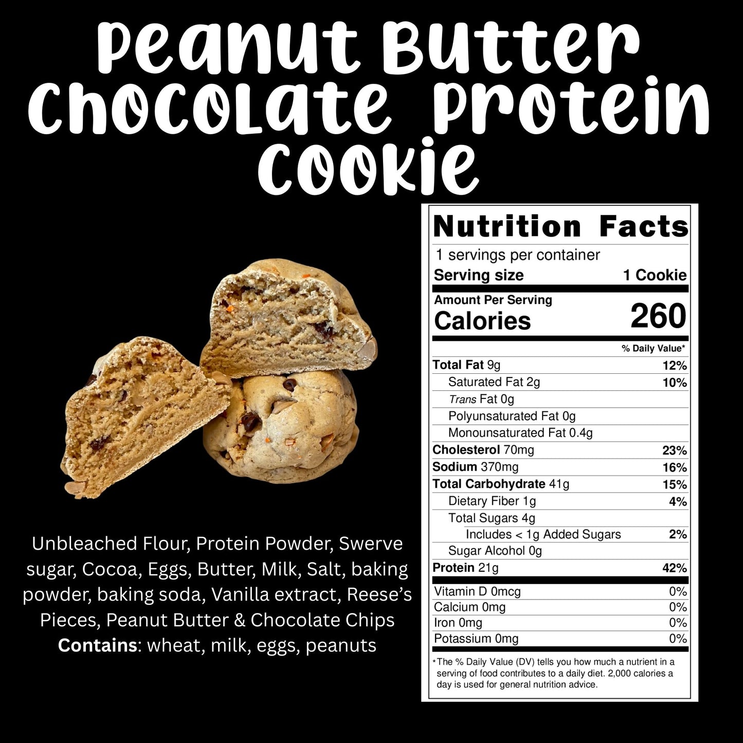 Peanut Butter Chocolate Protein Cookie