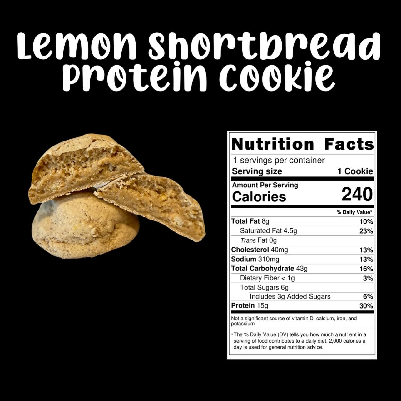 Lemon Shortbread Protein Cookie