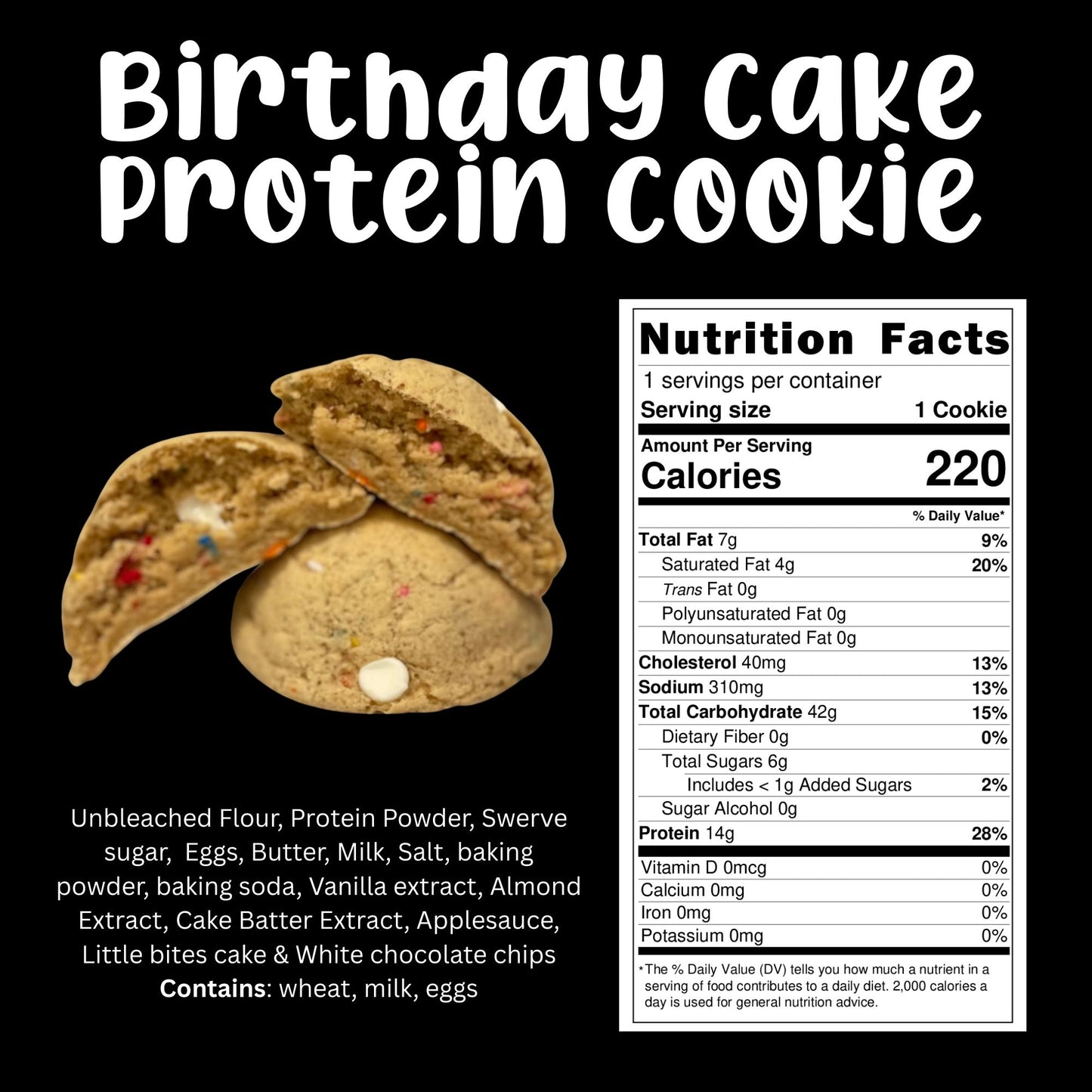 Birthday Cake Protein Cookie