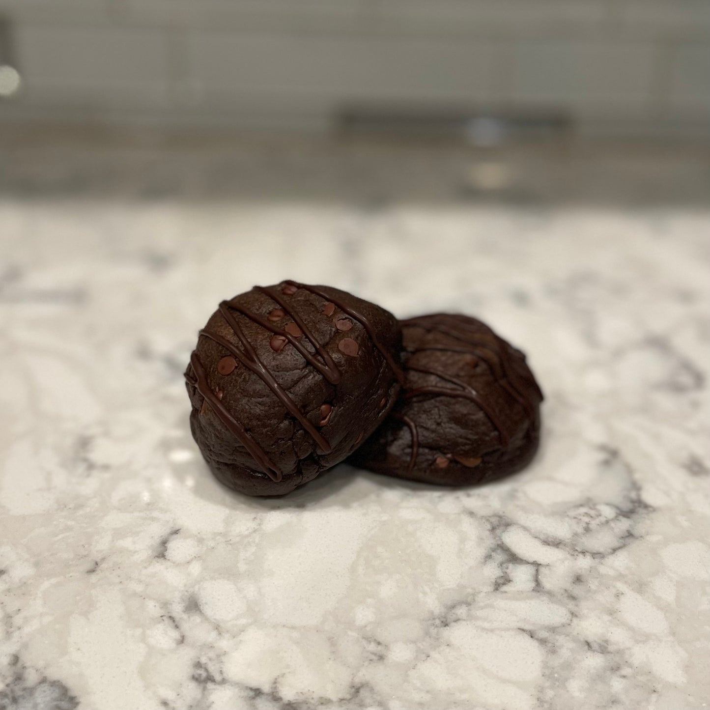 Dark Chocolate Cherry Cordial Stuffed Cookie