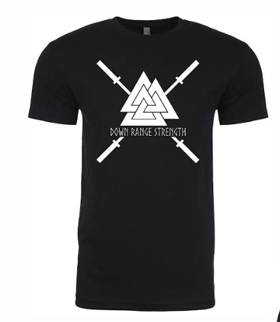 Down Range Strength White Logo T-Shirt